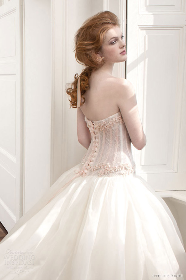 atelier aimee 2013 drop waist ball gown wedding dress corset back