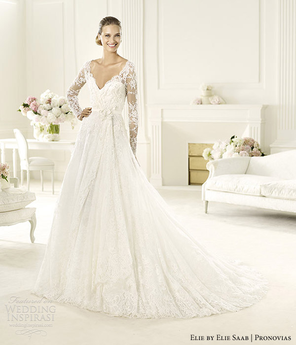 elie by elie saab 2013 pronovias birgit long sleeve lace wedding dress