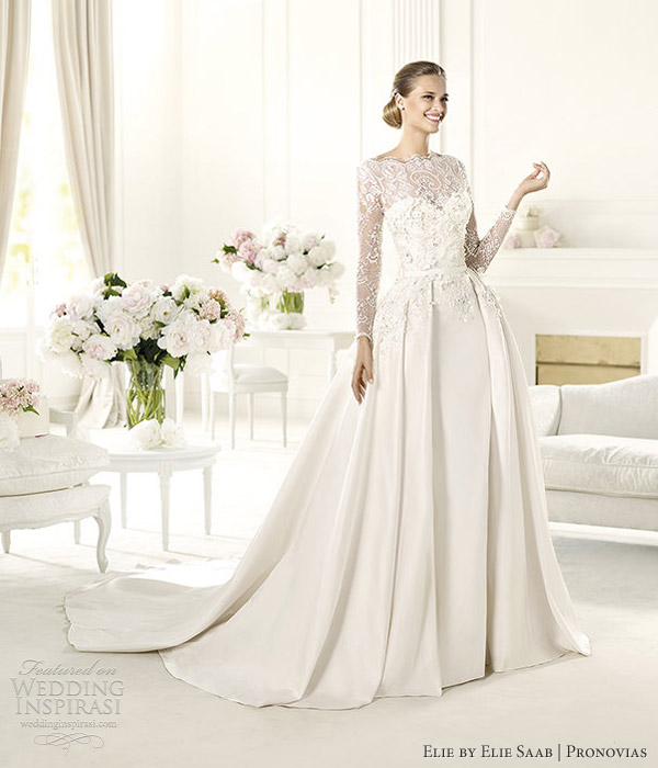 elie by elie saab 2013 pronovias monet long sleeve wedding dress