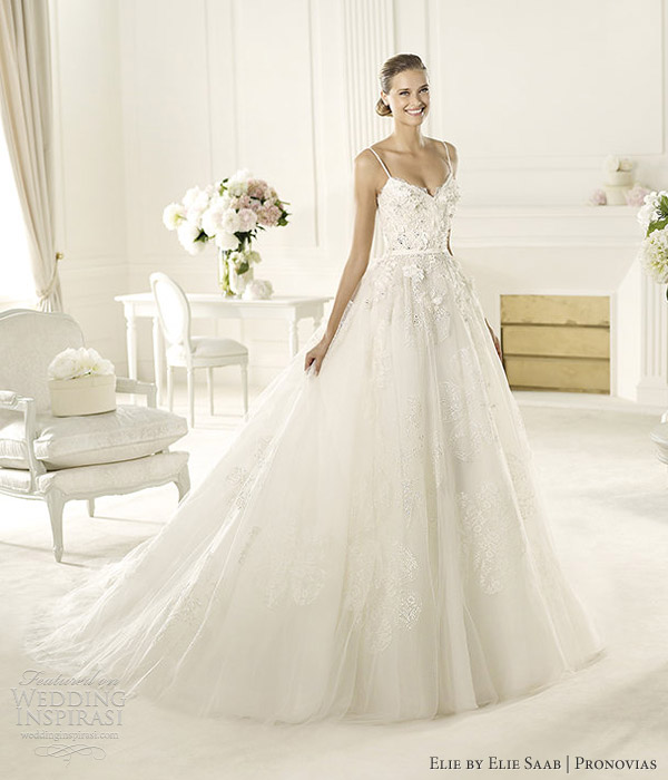 elie by elie saab wedding dresses 2013 pronovias dione gown straps