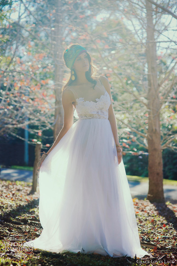 grace loves lace loren wedding dress illusion neckline