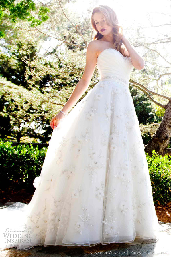 kenneth winston bridal 2013 strapless a line wedding dress pl1477