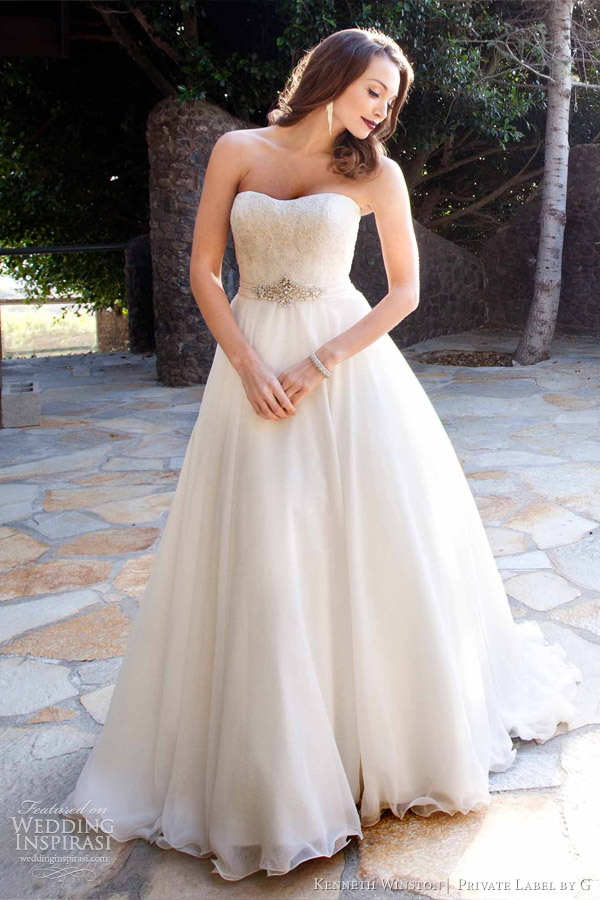 kenneth winston wedding dress 2013 strapless ball gown pl1483