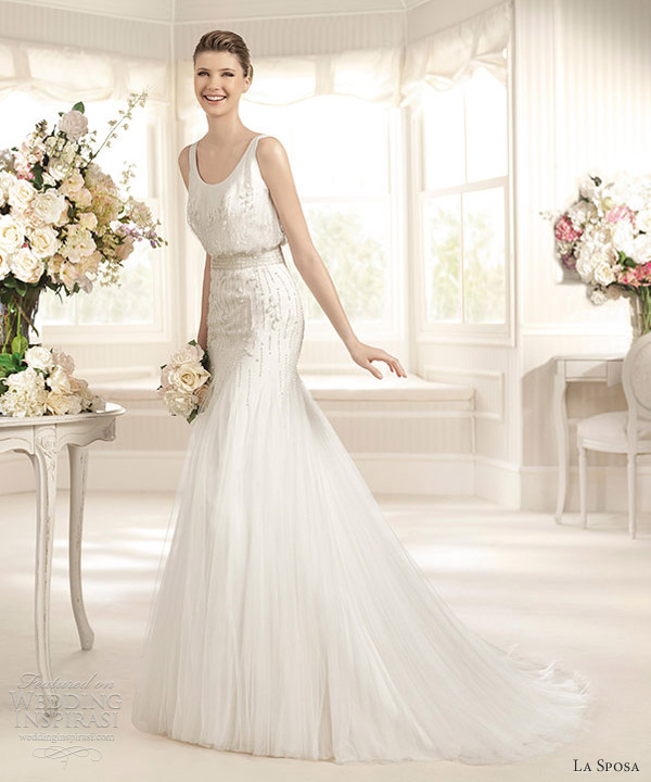 la sposa 2013 bridal maraca sleeveless blouson gown bead tank bodice straps