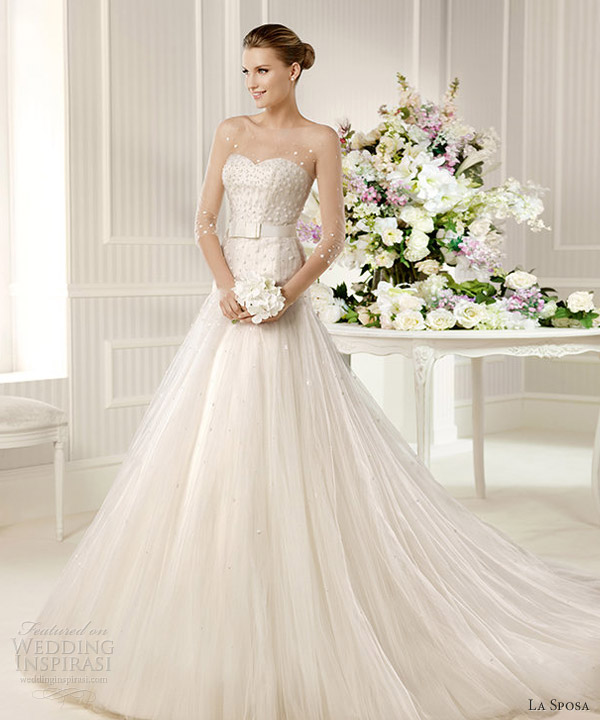 la sposa 2013 bridal monarca illusion sleeves wedding dress