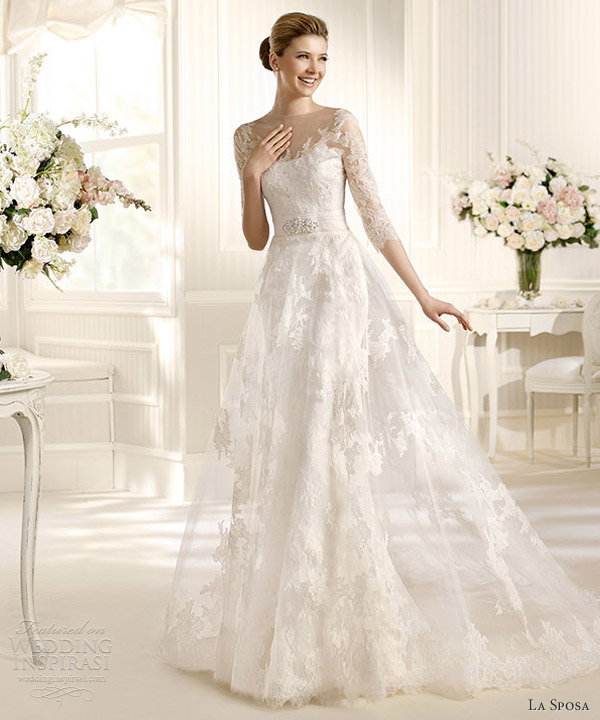 la sposa 2013 costura marzo wedding dress illusion sleeves