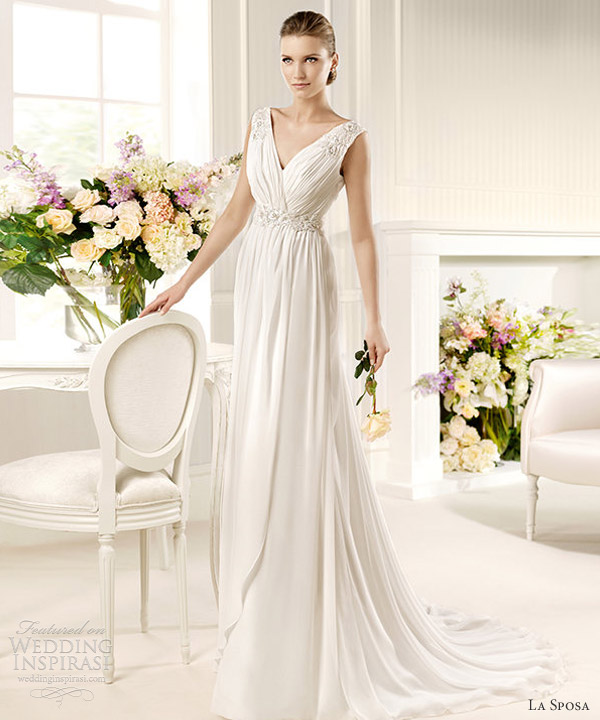 la sposa 2013 fashion bridal musgo sleeveless drape gown embroidered straps