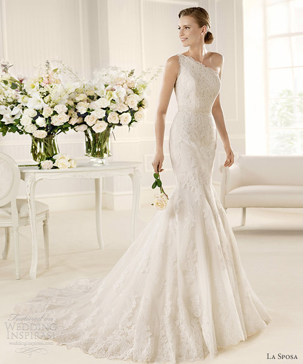 la sposa 2013 fashion mulata one shoulder lace wedding dress