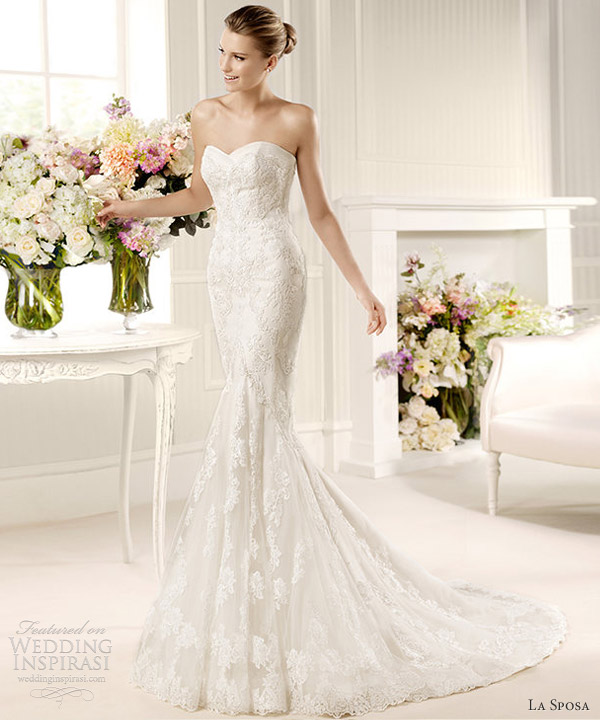 la sposa 2013 fashion mullet strapless sweetheart fit flare wedding dress