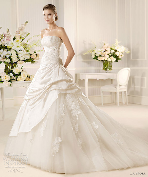 la sposa 2013 mariposa strapless ball gown pick up skirt