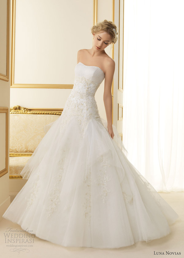 luna novias 2013 tentacion strapless wedding dress