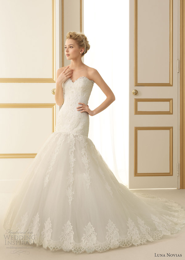 luna novias 2013 terol drop waist wedding dress