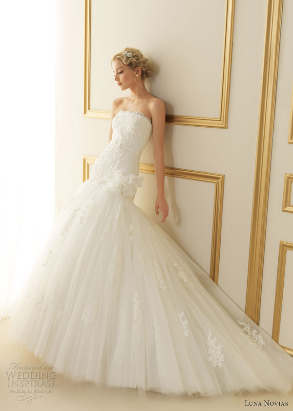 luna novias 2013 thais strapless wedding dress