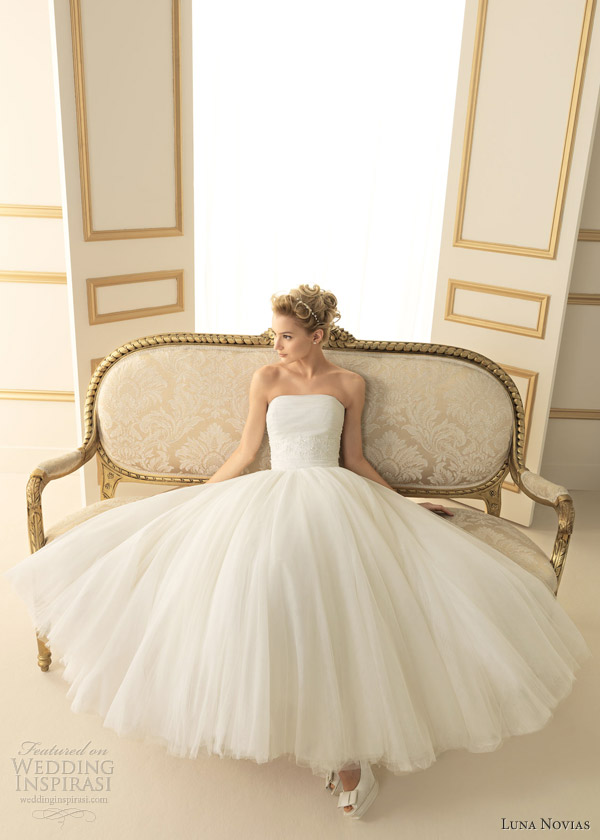 luna novias 2013 timbal tea length wedding dress