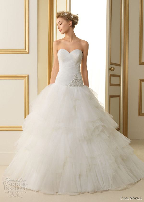 luna novias 2013 torine strapless gown