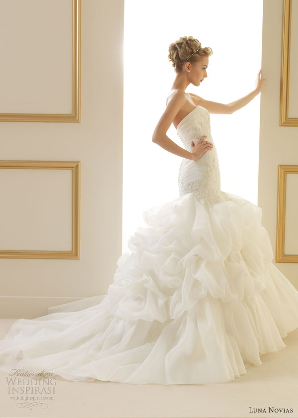 luna novias wedding dresses 2013 tilo strapless gown ruffle skirt