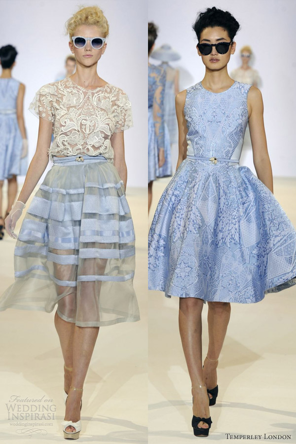 temperley london spring 2013 rtw ice blue short retro skirt