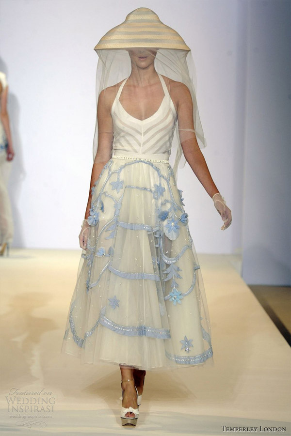 temperley london spring 2013 rtw white blue hat veil