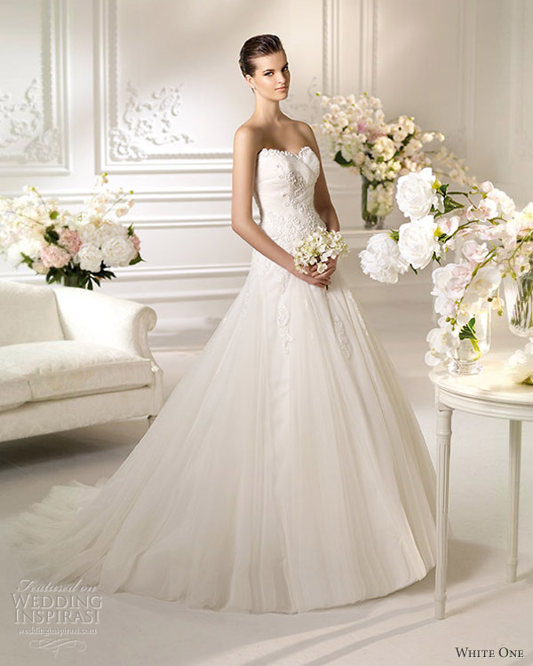 white one wedding dresses 2013 nino strapless gown