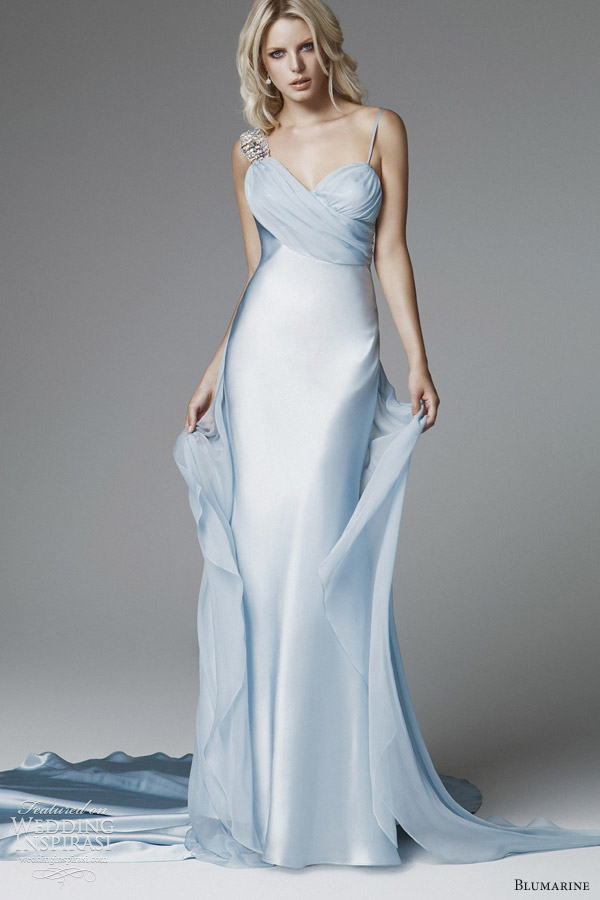 blumarine 2013 bridal pastel blue wedding dress