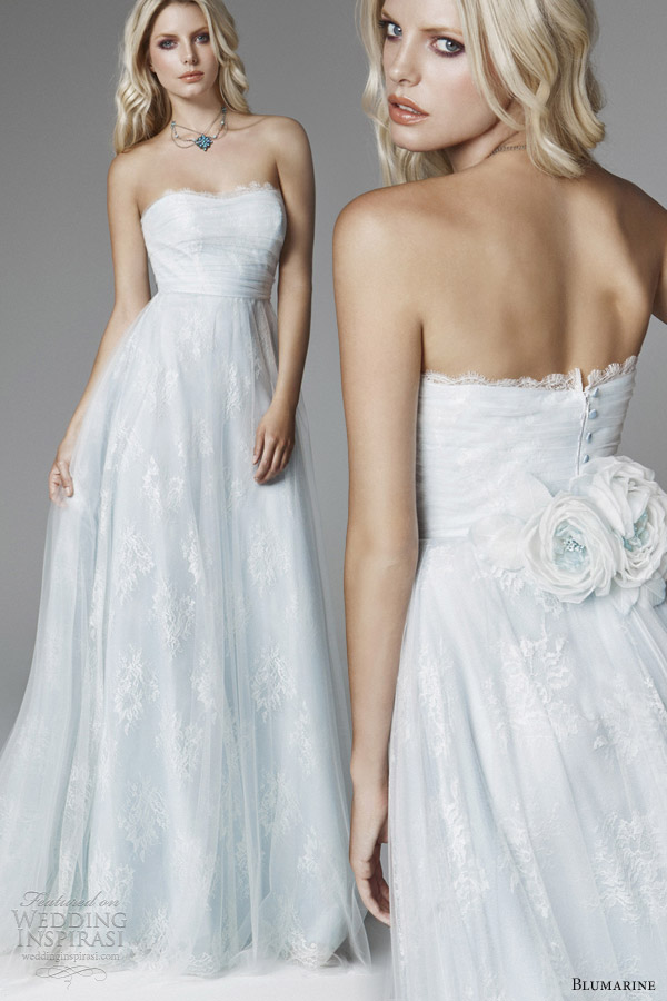 blumarine sposa 2013 pale blue wedding dress strapless