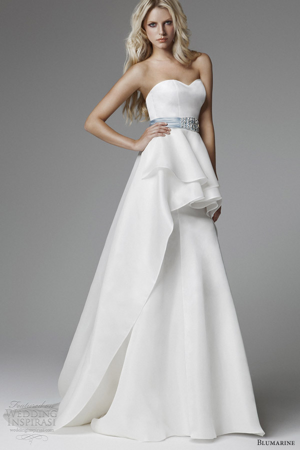 blumarine wedding dresses 2013 strapless sweetheart peplum gown