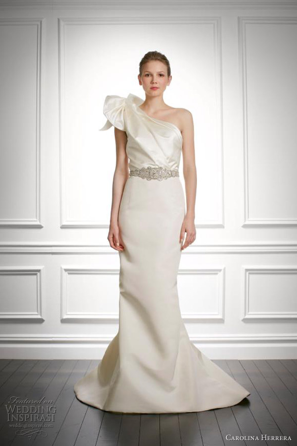 carolina herrera bridal fall 2013 jacqueline one shoulder wedding dress