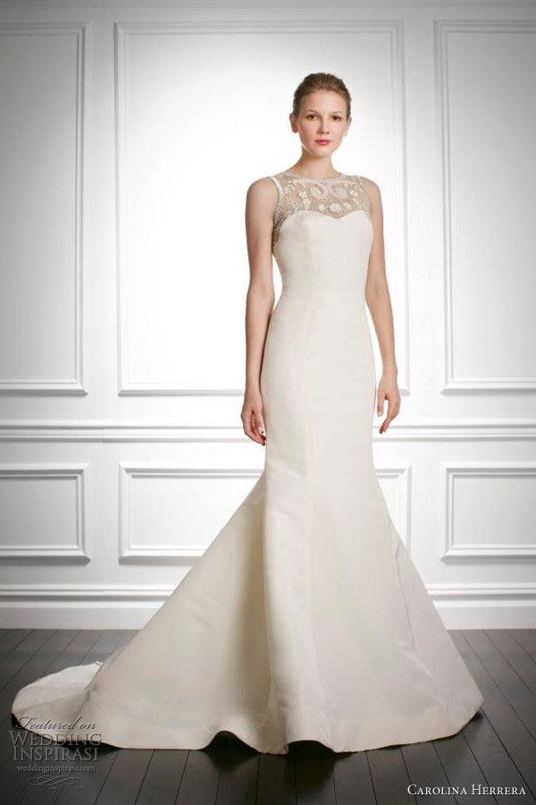 carolina herrera fall 2013 bridal juliet sleeveless wedding dress