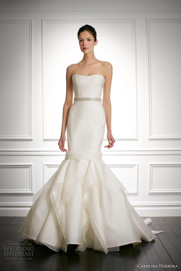 carolina herrera wedding dresses fall 2013 bridal jiselle strapless mermaid gown