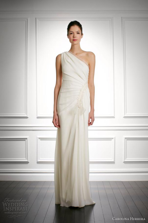 carolina herrera wedding dresses fall 2013 bridal joan one shoulder gown