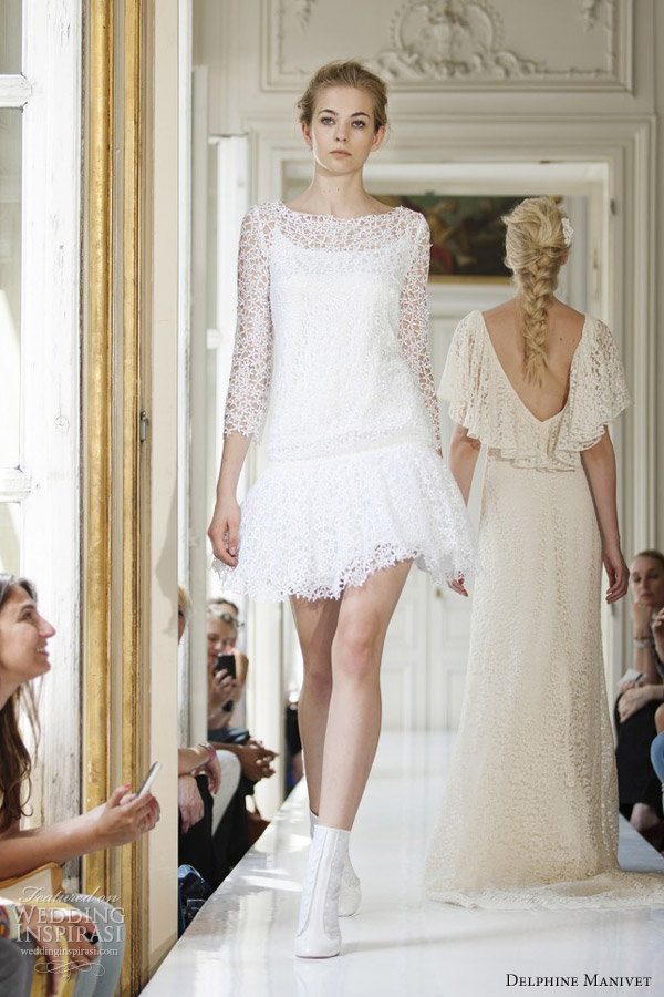 delphine manivet spring 2013 seraphin short wedding dress quipure