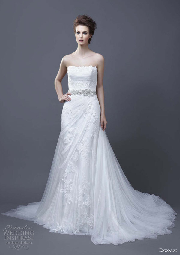 enzoani wedding dresses 2013 helen strapless draped skirt