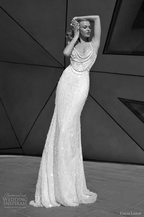 galia lahav bridal 2012 glamourous wedding dresses beade neckline