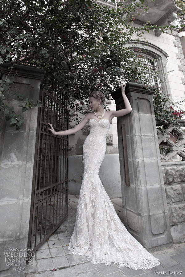 galia lahav couture bridal 2012 strapless sheath wedding dress