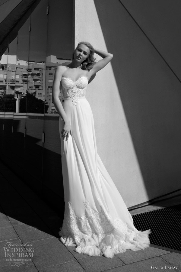 galia lahav wedding dresses 2012 strapless gown lace bodice