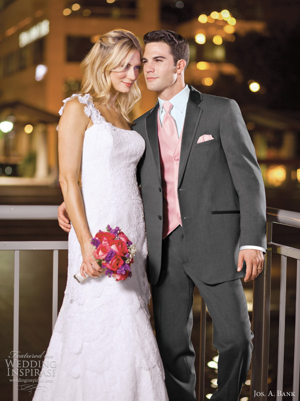 jos a bank groom tuxedo rental steel grey wedding suit