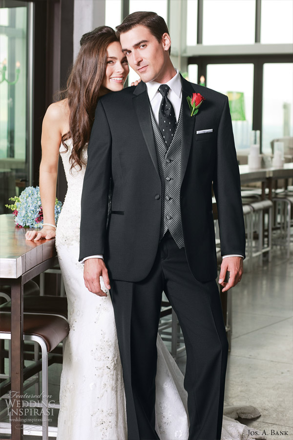jos a bank slim fitted tuxedo genesis 901 mens wedding suit