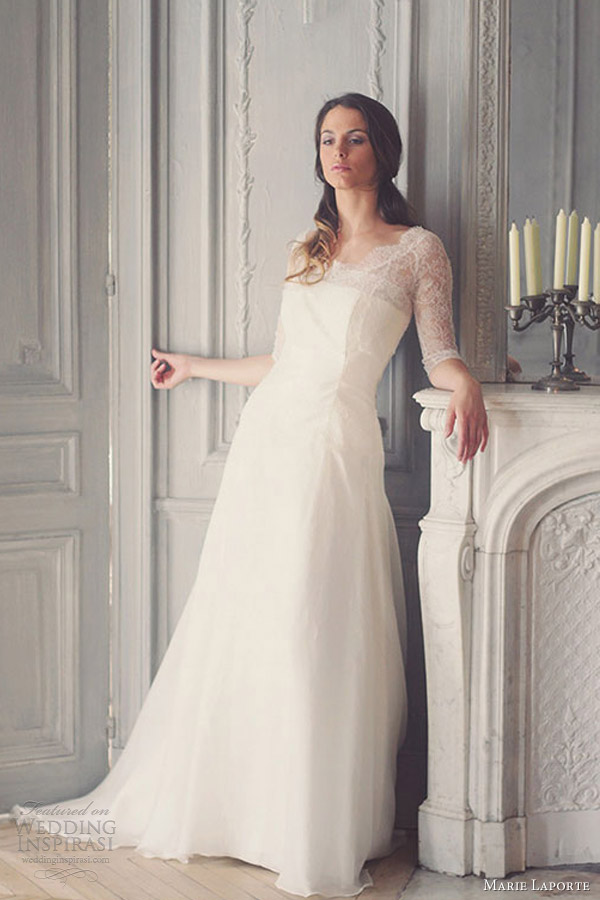 marie laporte bridal 2013 marine wedding dress sleeves