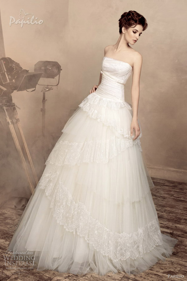 papilio bridal 2013 elisabeth strapless wedding dress