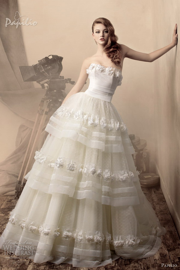 papilio wedding dresses 2013 ornella strapless ball gown