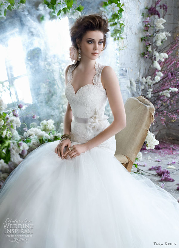 tara keely bridal fall 2012 lace ball gown keyhole back tulle skirt 2258
