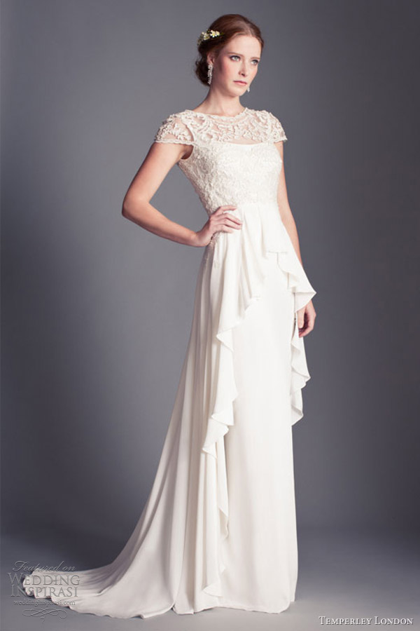 temperley london 2013 bridal bluebell wedding dress peplum cap sleeves temperley london 2013 bridal bluebell wedding dress peplum cap sleeves