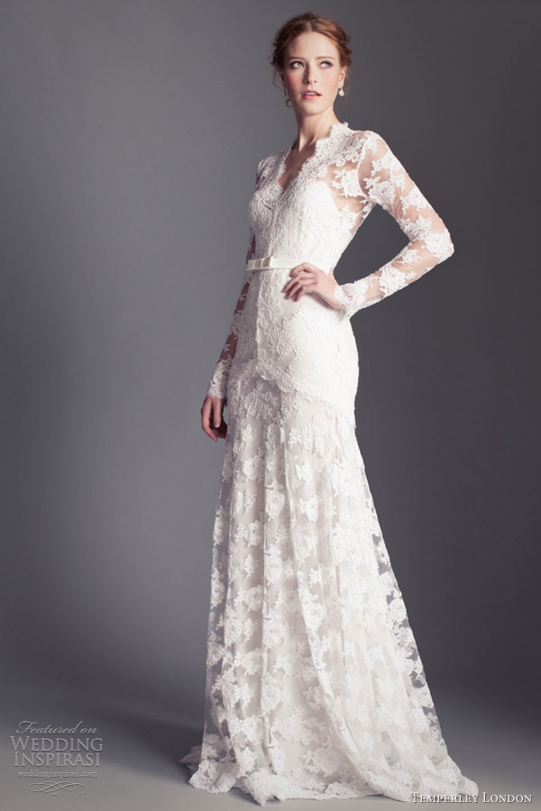 temperley london bridal 2013 guinevere long sleeve lace gown