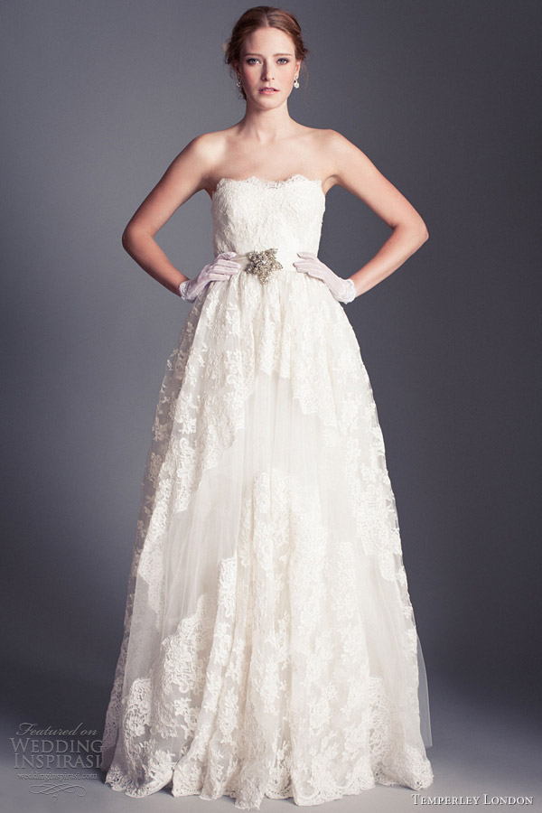 temperley london wedding dresses 2013 bridal clematis strapless lace gown