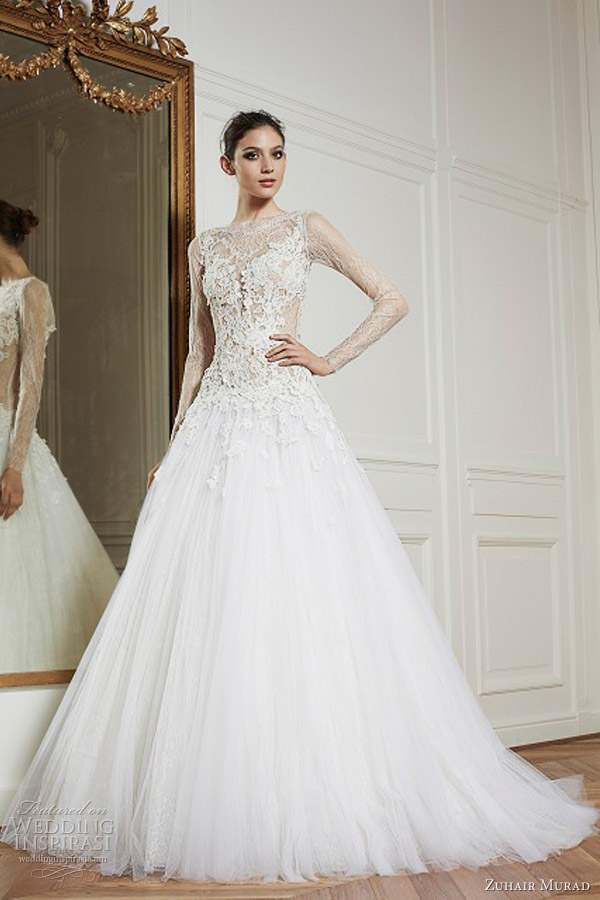 zuhair murad bridal 2013 ready to wear ballerina long sleeve wedding dress