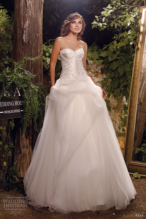 akay bridal 2013 premium collection strapless wedding dress