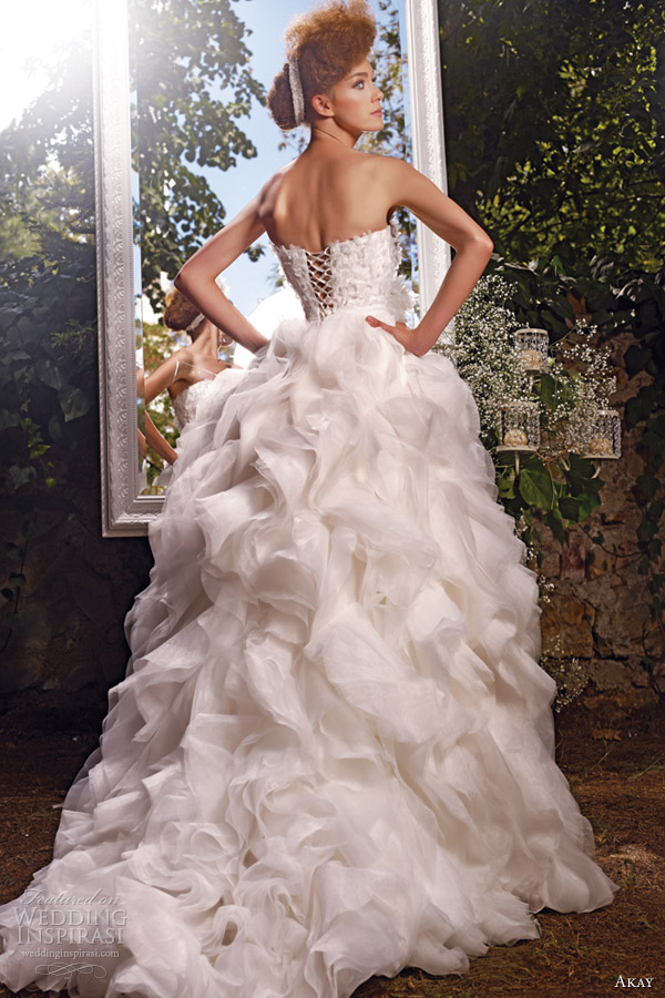 akay bridal 2013 strapless wedding dress back