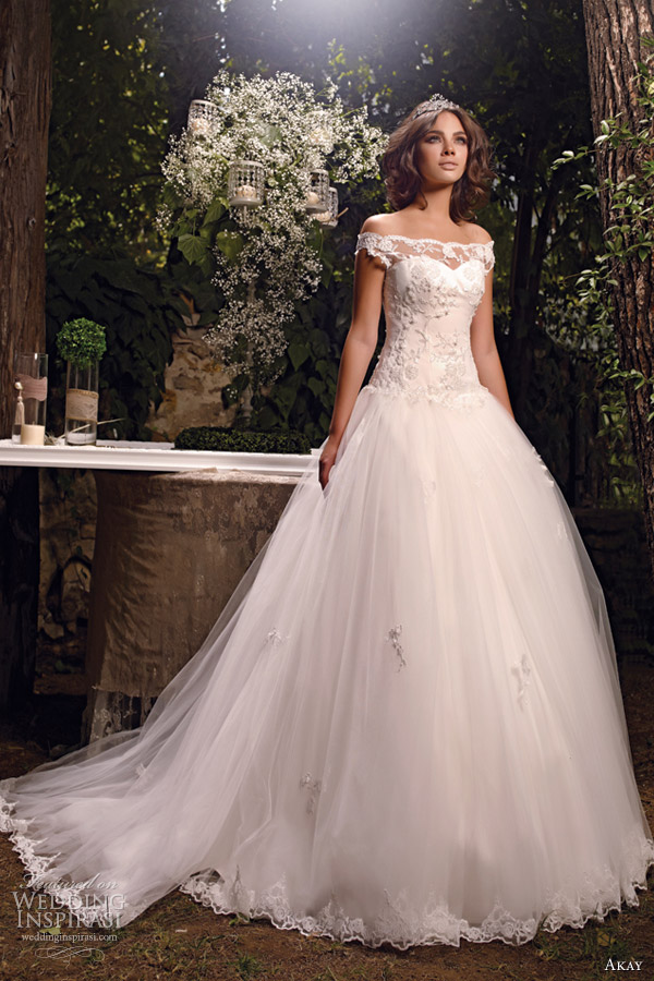 akay wedding dresses 2013 bridal gown off shoulder straps