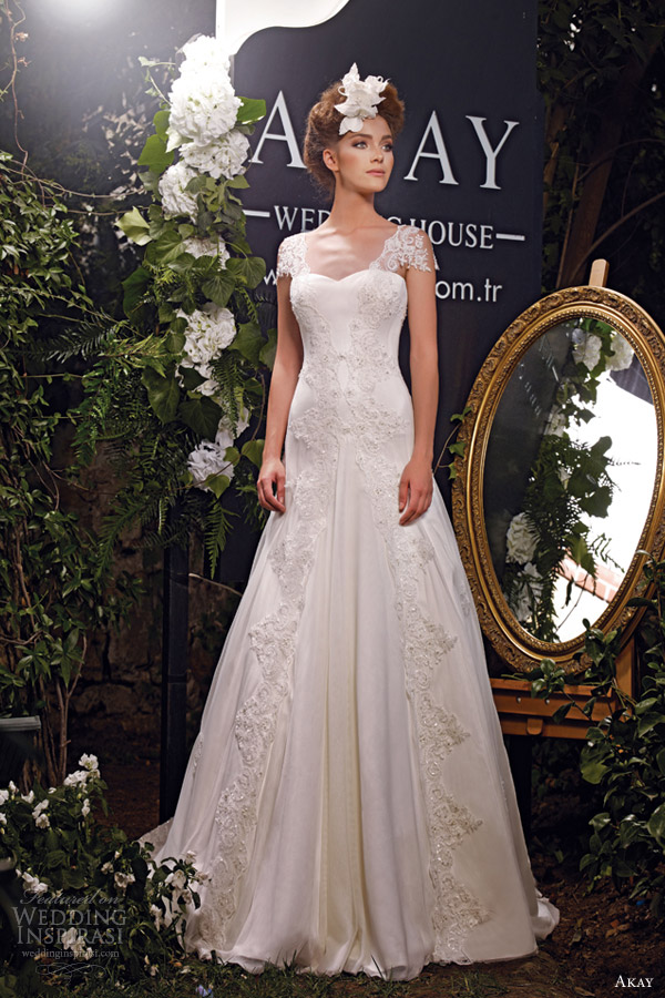 akay wedding dresses 2013 lace sleeve gown
