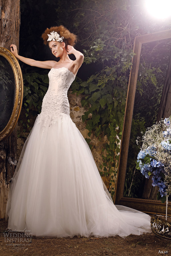 akay wedding dresses 2013 strapless gown